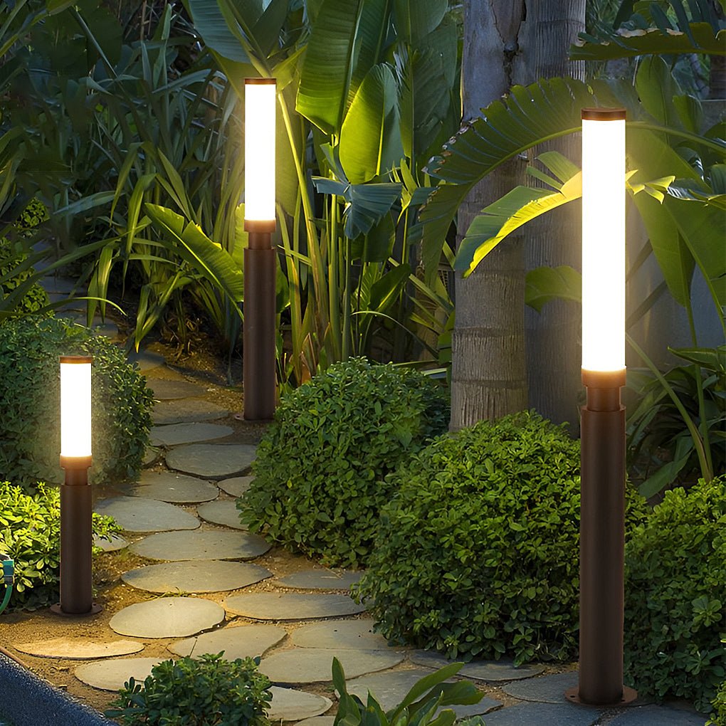 Heavy-Duty Black Waterproof LED Bollard Lights for Outdoor Garden Use