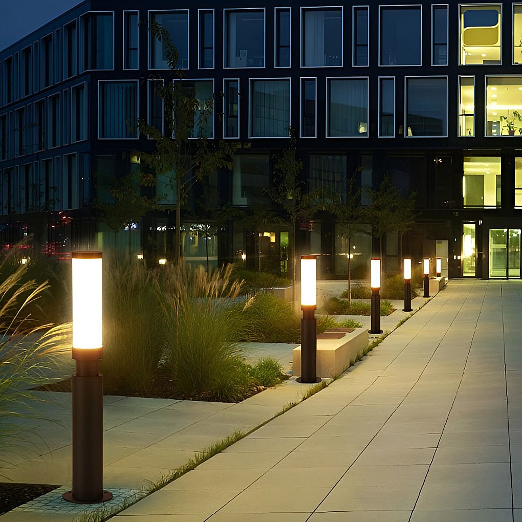 Heavy-Duty Black Waterproof LED Bollard Lights for Outdoor Garden Use