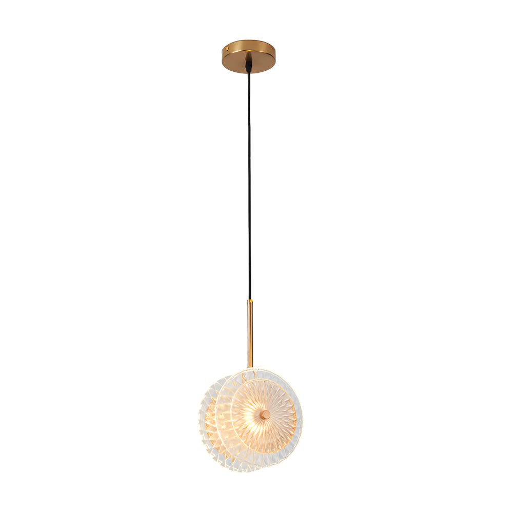 Modern Clear Crystal Glass LED Pendant Light for Dining Room & Living Room