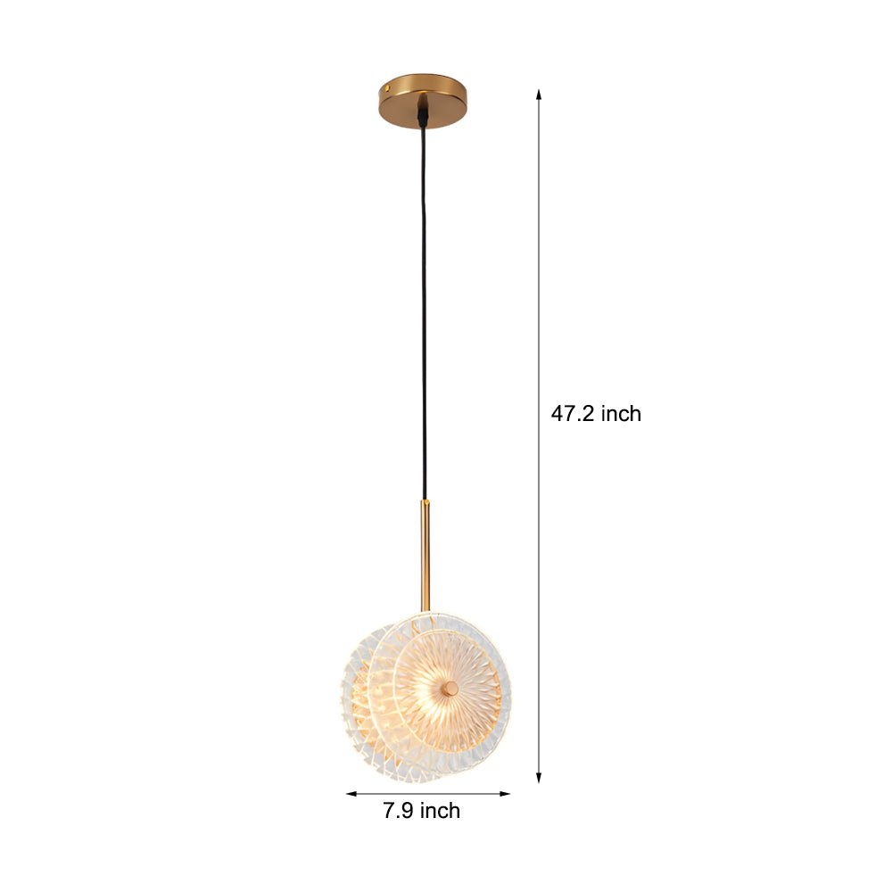 Contemporary Clear Crystal Glass LED Pendant Light for Dining Room