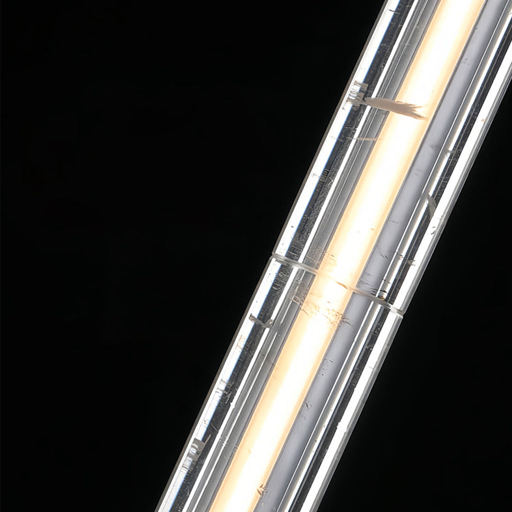 Sleek Clear Crystal Linear Pendant Light Fixture for Modern Dining Room