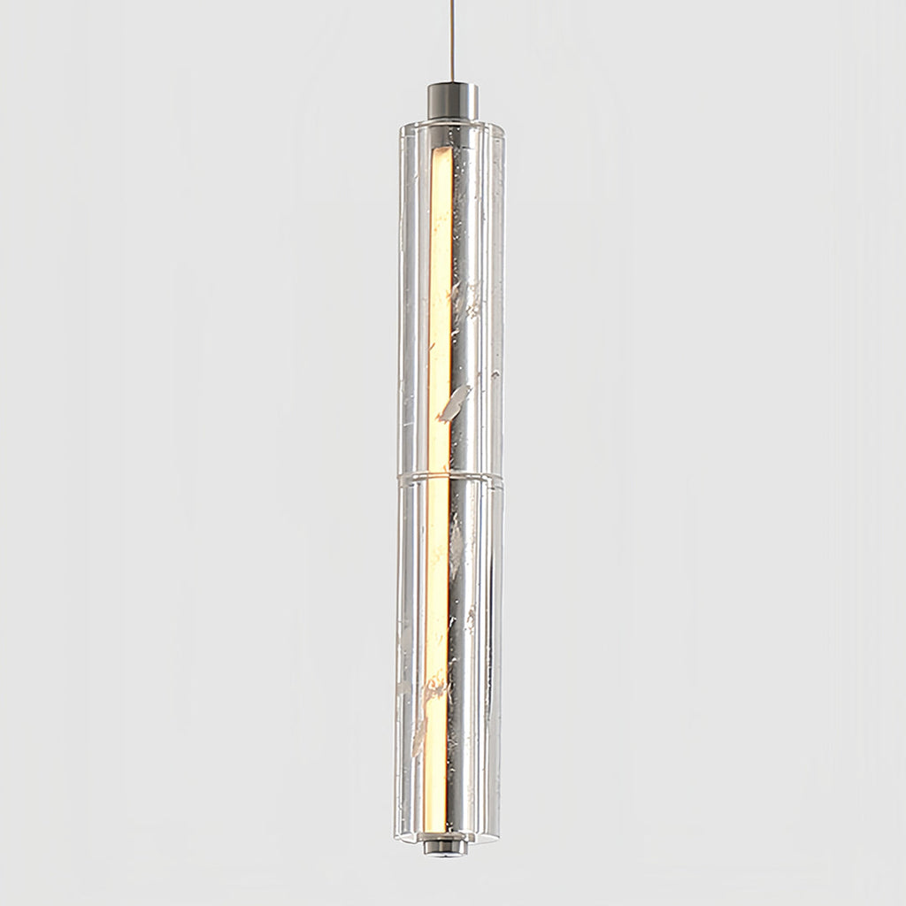 Sleek Clear Crystal Linear Pendant Light Fixture for Modern Dining Room