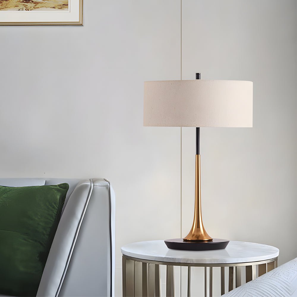 Elegant Modern Fabric Table Lamp with Metal Base for Living Room Decor