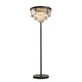 Glamorous Crystal Floor Lamp in Gold Finish for Luxurious Living Spaces