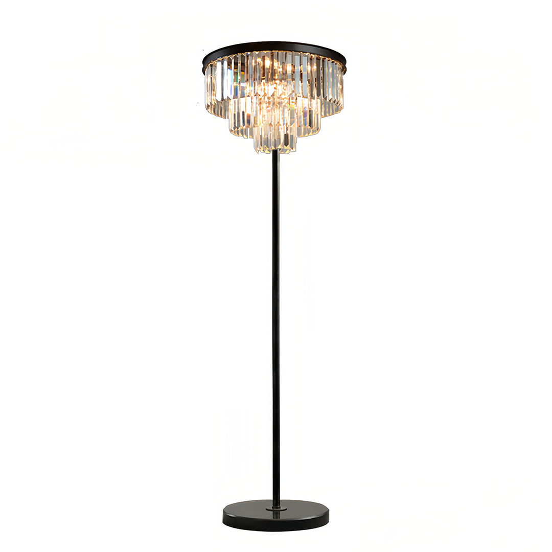 Glamorous Crystal Floor Lamp in Gold Finish for Luxurious Living Spaces