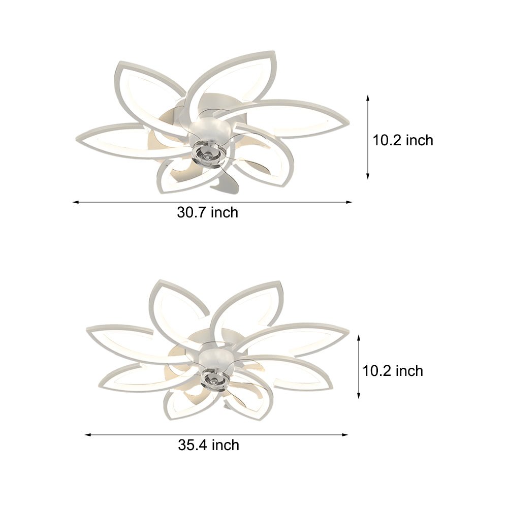 Modern Floral Ceiling Fan with Elegant LED Lights for Living Room