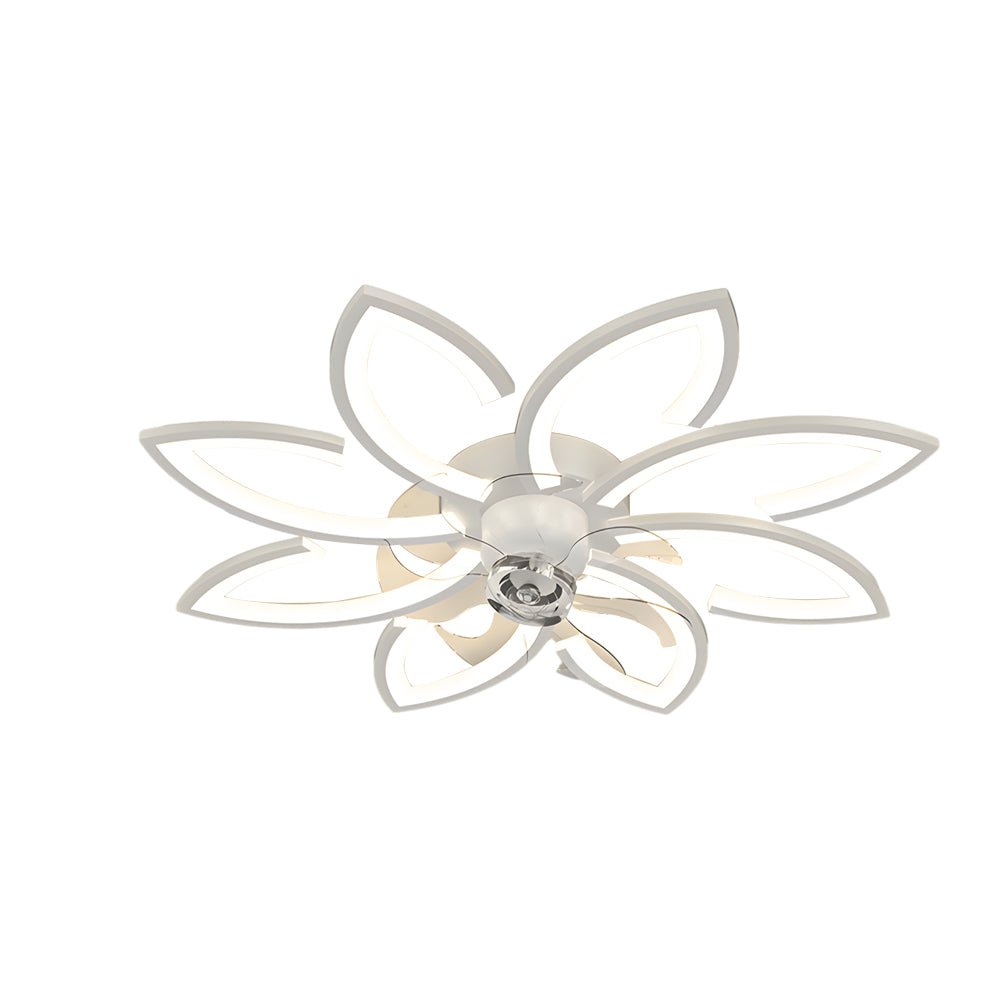 Modern Floral Ceiling Fan with Elegant LED Lights for Living Room