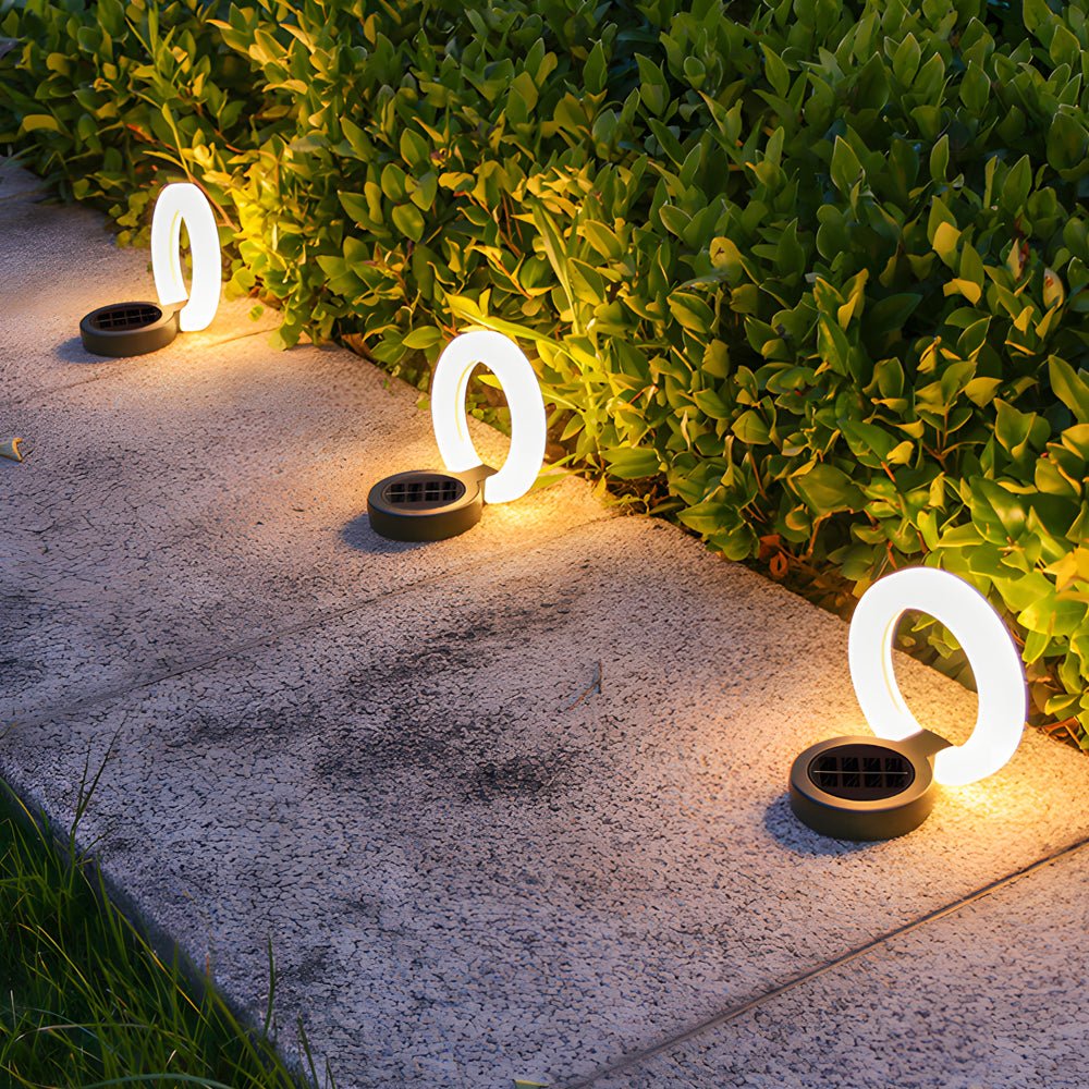 Contemporary Waterproof Round Solar Deck Lights Set for Outdoor Spaces