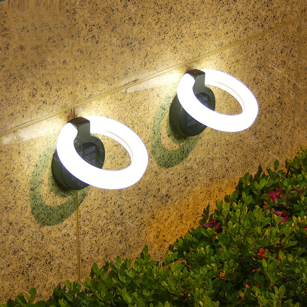 Contemporary Waterproof Round Solar Deck Lights Set for Outdoor Spaces