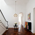 Chic Gold Metal Geometric Pendant Light with Adjustable Chain for Dining Room