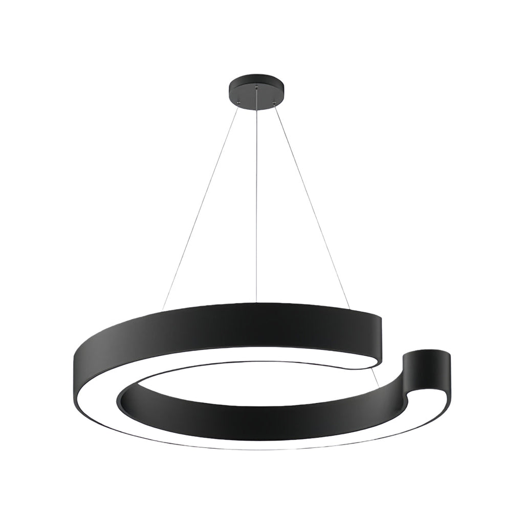 Contemporary Black Geometric Pendant Light - Iron & Acrylic Ceiling Fixture