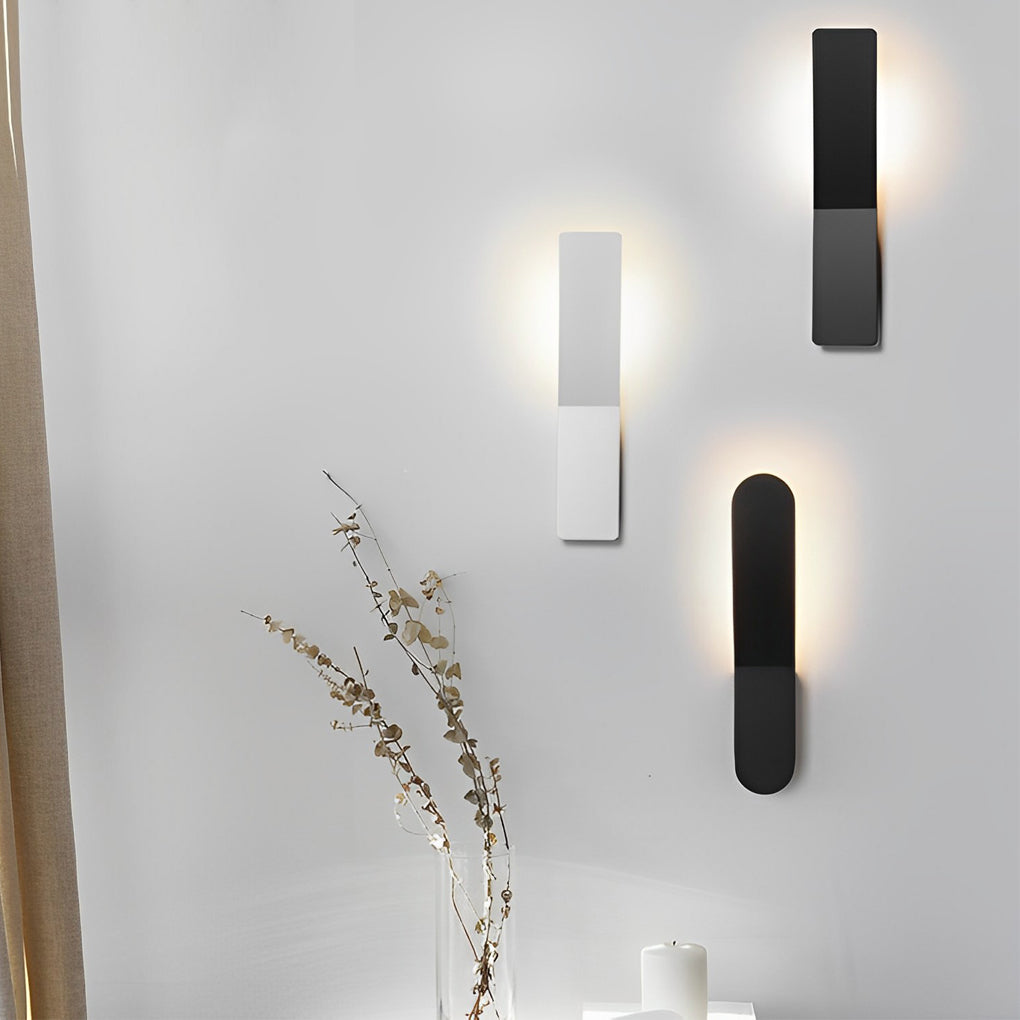 Sleek White Minimalist LED Aluminum Backlit Wall Light for Living Room
