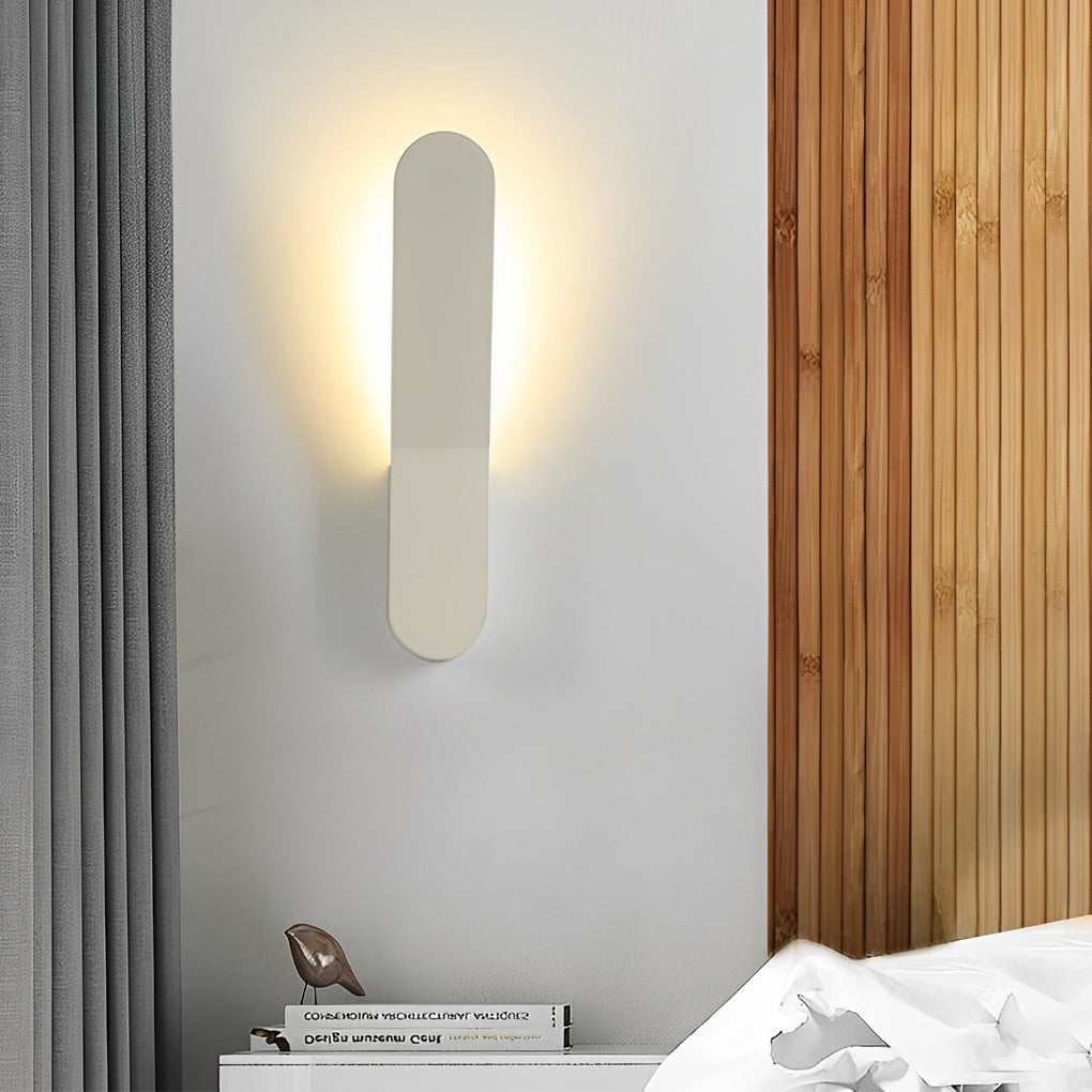 Sleek White Minimalist LED Aluminum Backlit Wall Light for Living Room