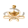 Elegant Gold Iron LED Ceiling Fan Light for Living Room & Bedroom