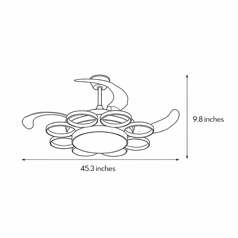Modern Gold Ceiling Fan with Silent LED Light for Living Room Décor