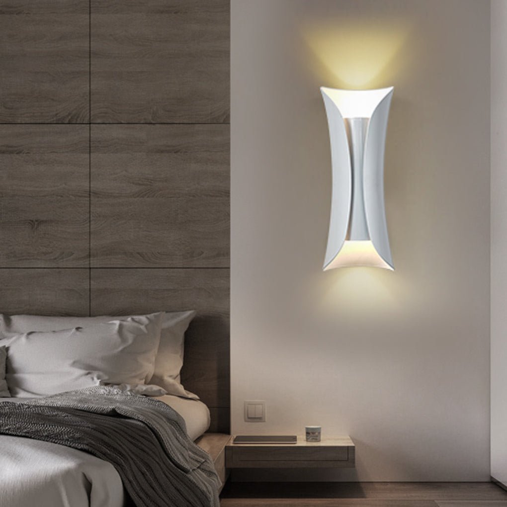 Nordic Minimalist White LED Up Down Wall Sconce for Living Room Decor