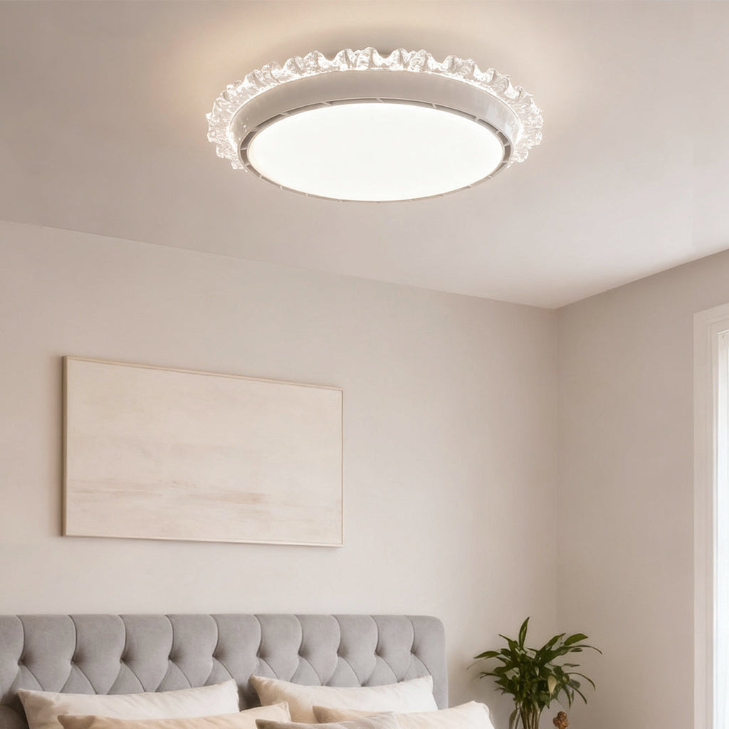 Modern White Minimalist Bladeless Ceiling Fan and Light for Living Room