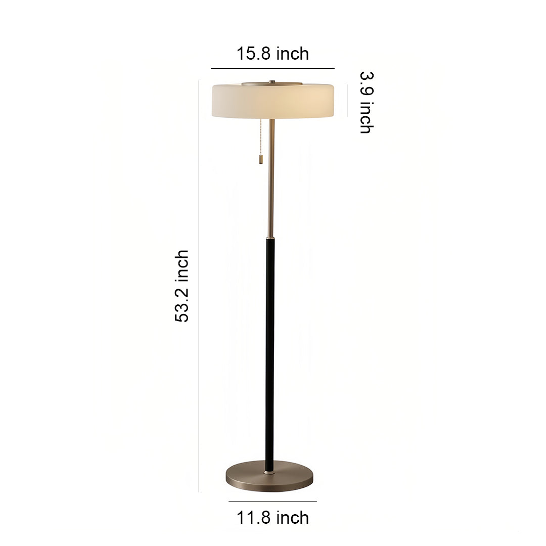 Elegant Tall LED Floor Lamp with Drum Shade for Living Room Decor