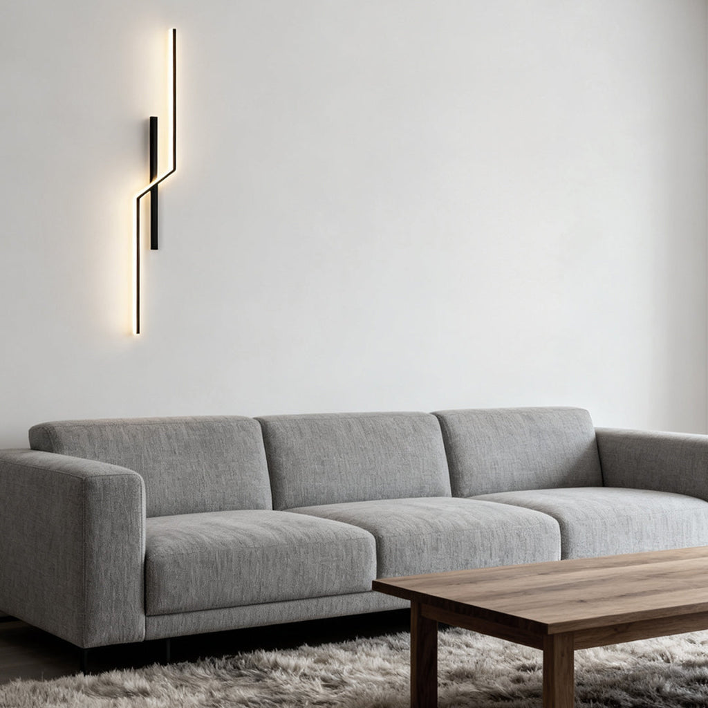 Sleek Modern Black Linear LED Wall Sconce for Living Room Bedroom Decor