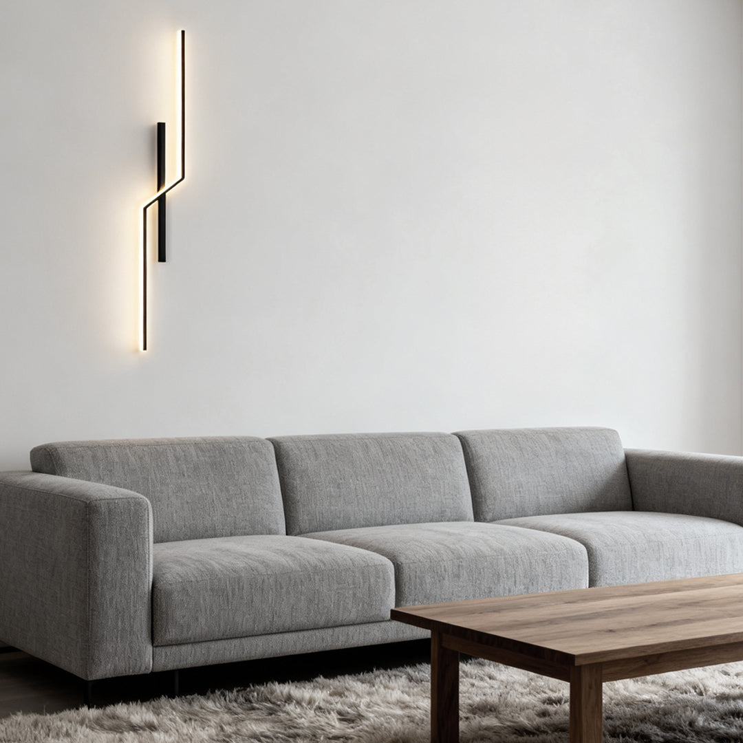 Sleek Modern Black Linear LED Wall Sconce for Living Room Bedroom Decor
