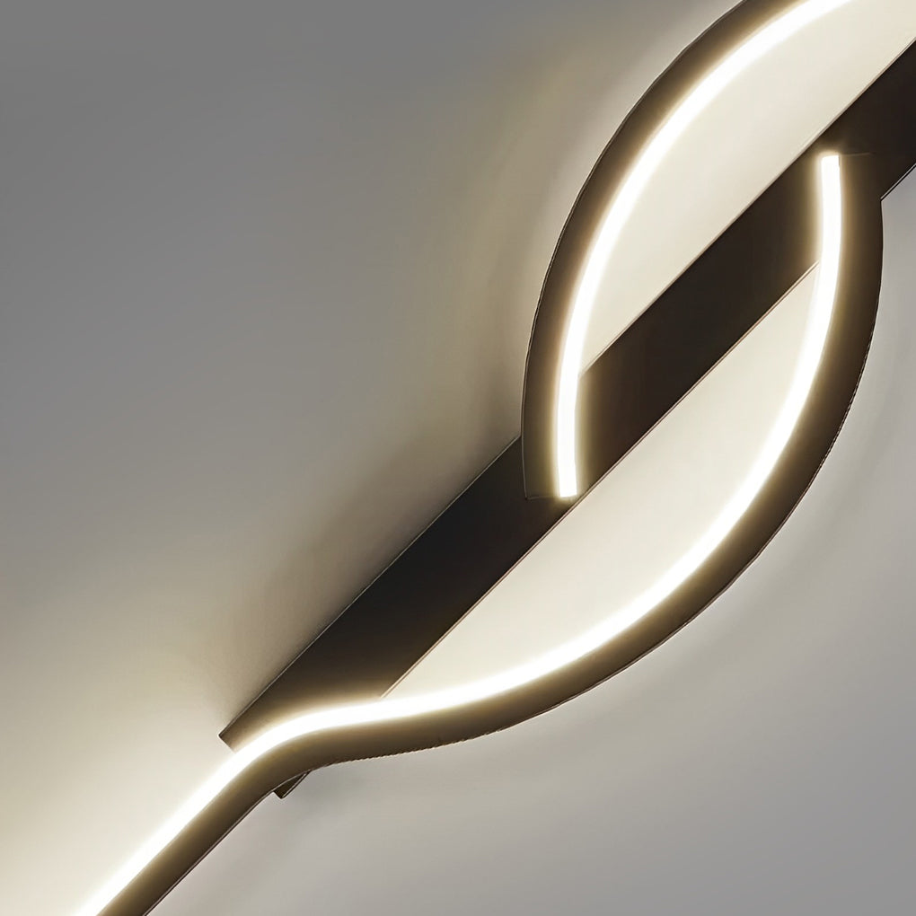 Contemporary Black Aluminum Linear Wall Sconce for Hallway or Living Room
