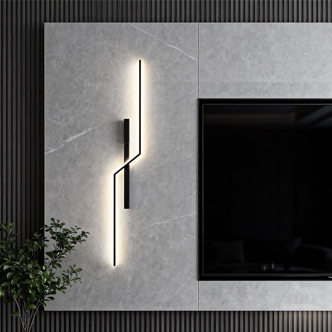 Sleek Modern Black Linear LED Wall Sconce for Living Room Bedroom Decor