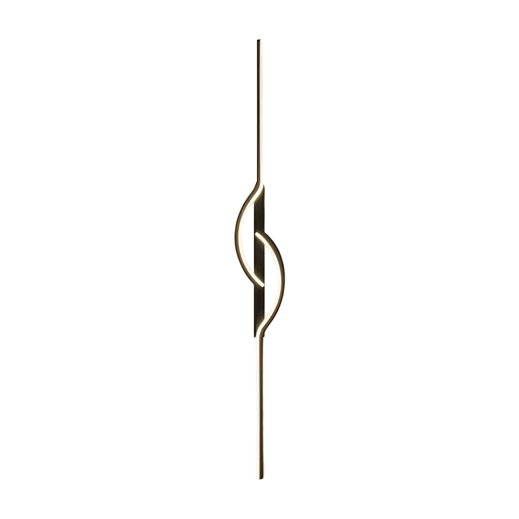 Contemporary Black Aluminum Linear Wall Sconce for Hallway or Living Room
