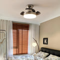 Elegant Silver 3-Blade French Retro Ceiling Fan with Light for Bedrooms