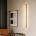 Modern Black Iron Linear LED Wall Sconce for Living Room Decor