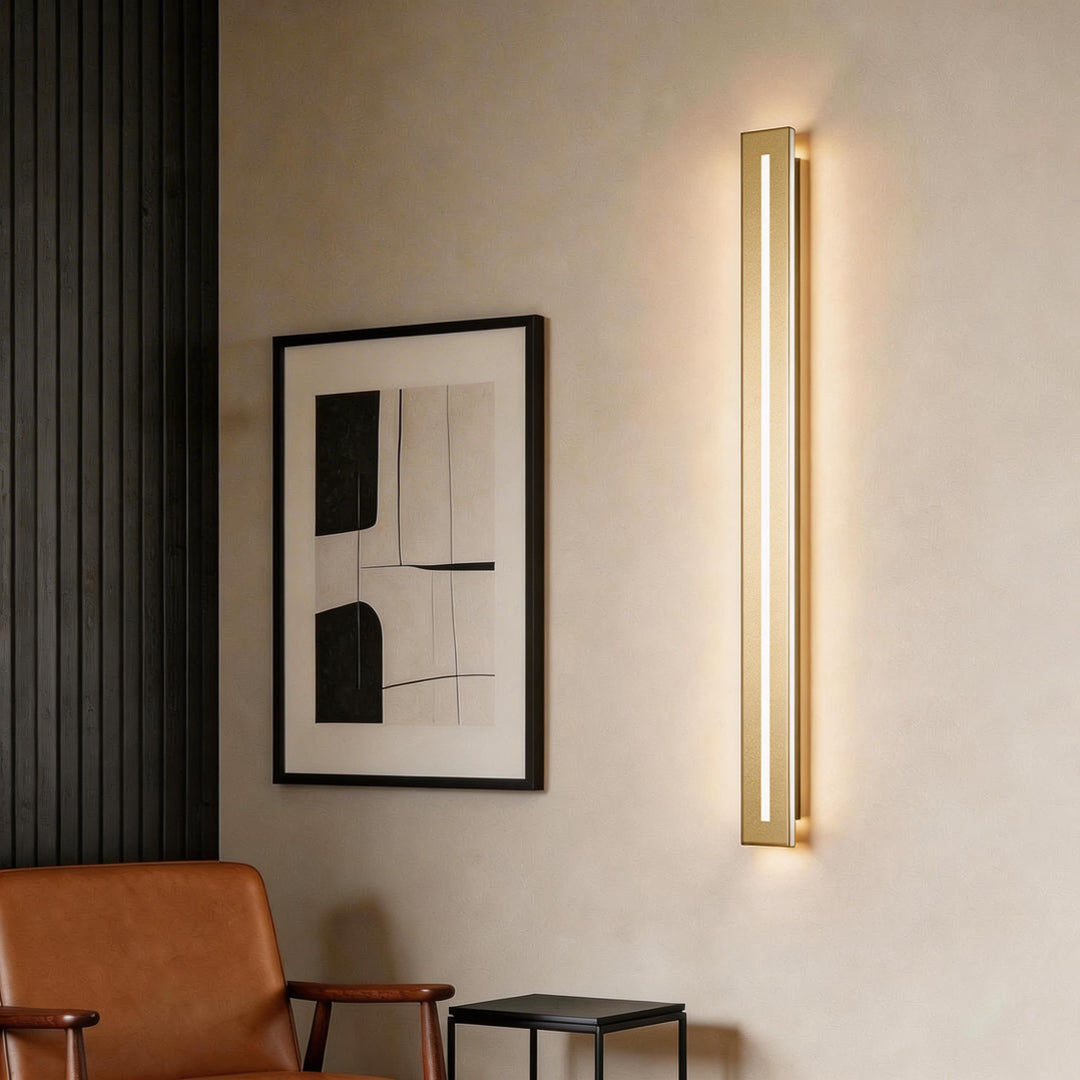 Modern Black Iron Linear LED Wall Sconce for Living Room Decor