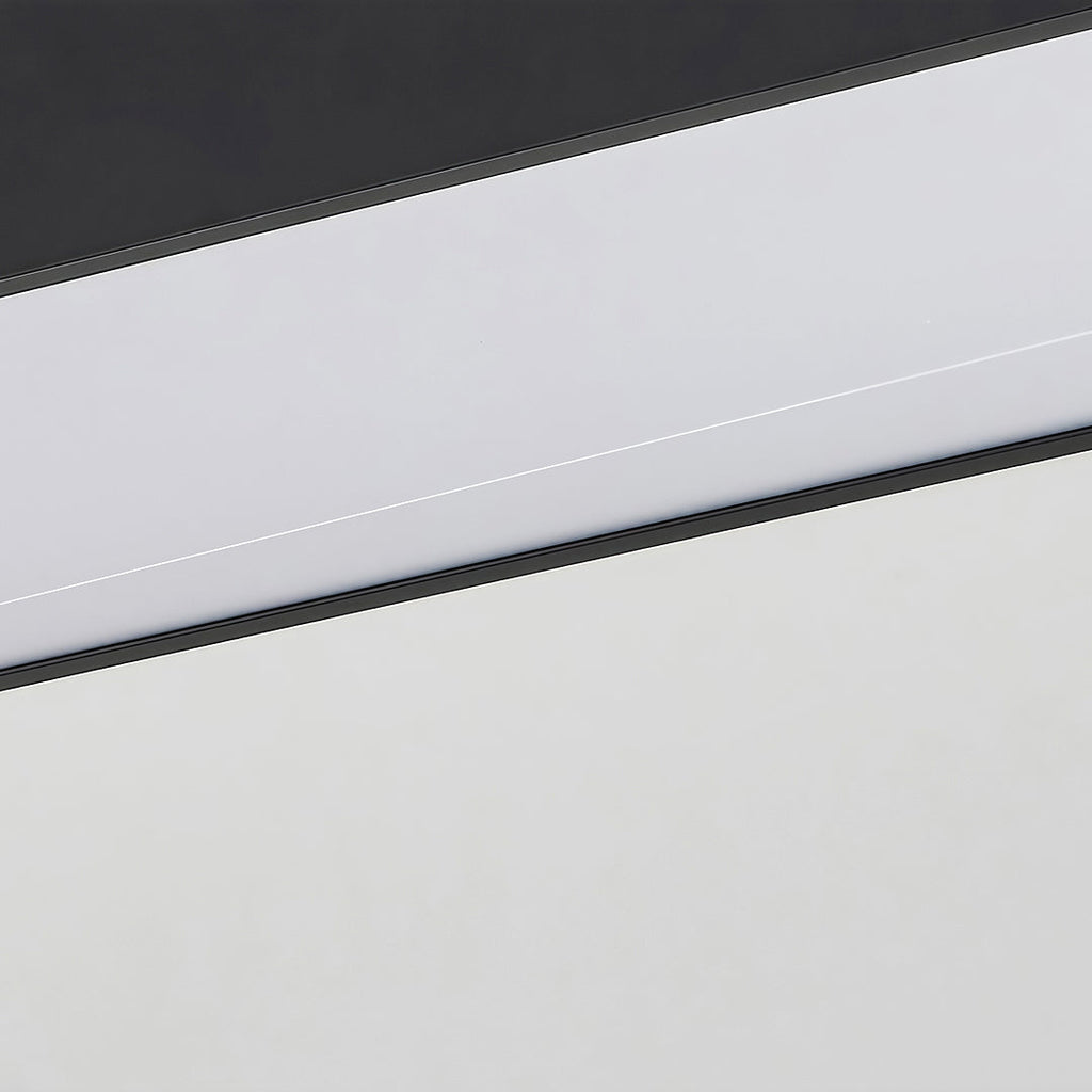 Sleek Black Rectangular LED Chandelier Light Fixture for Dining Room