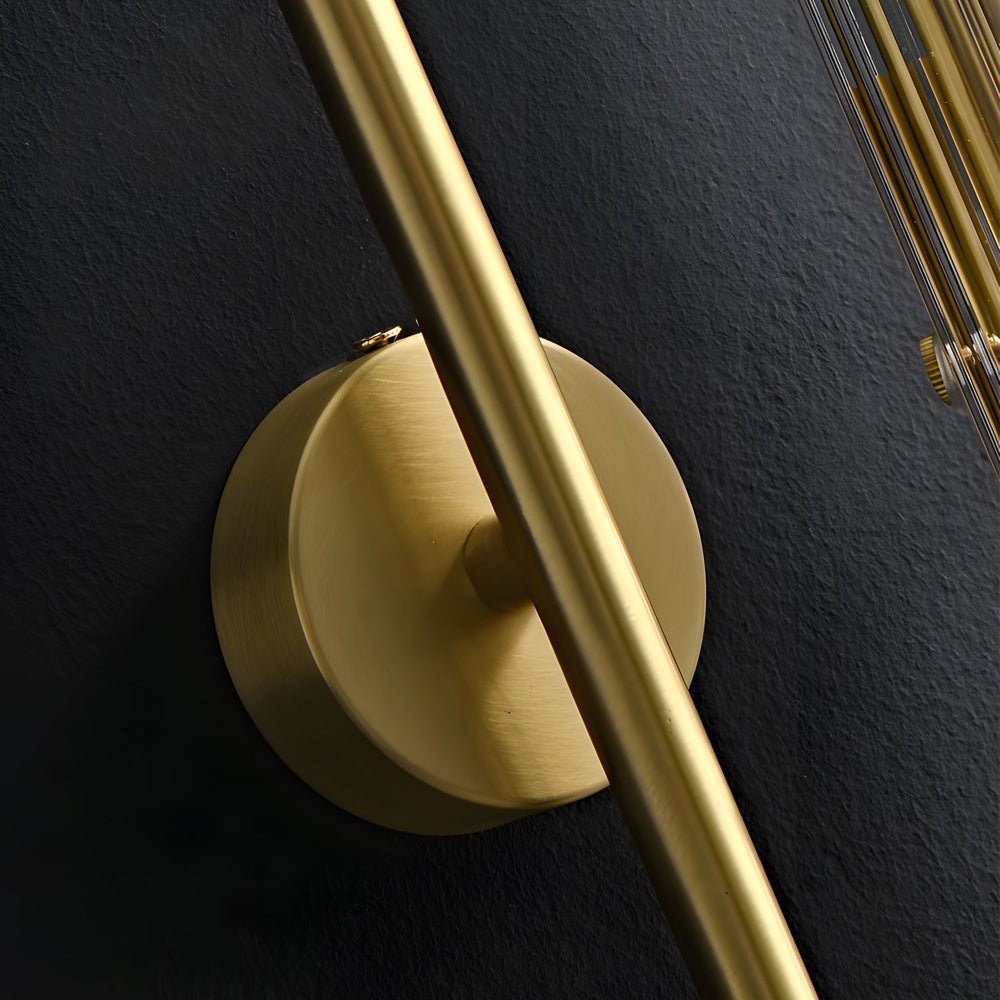 Elegant Brass 4-Light Wall Sconce with Clear Glass Shade for Modern Spaces