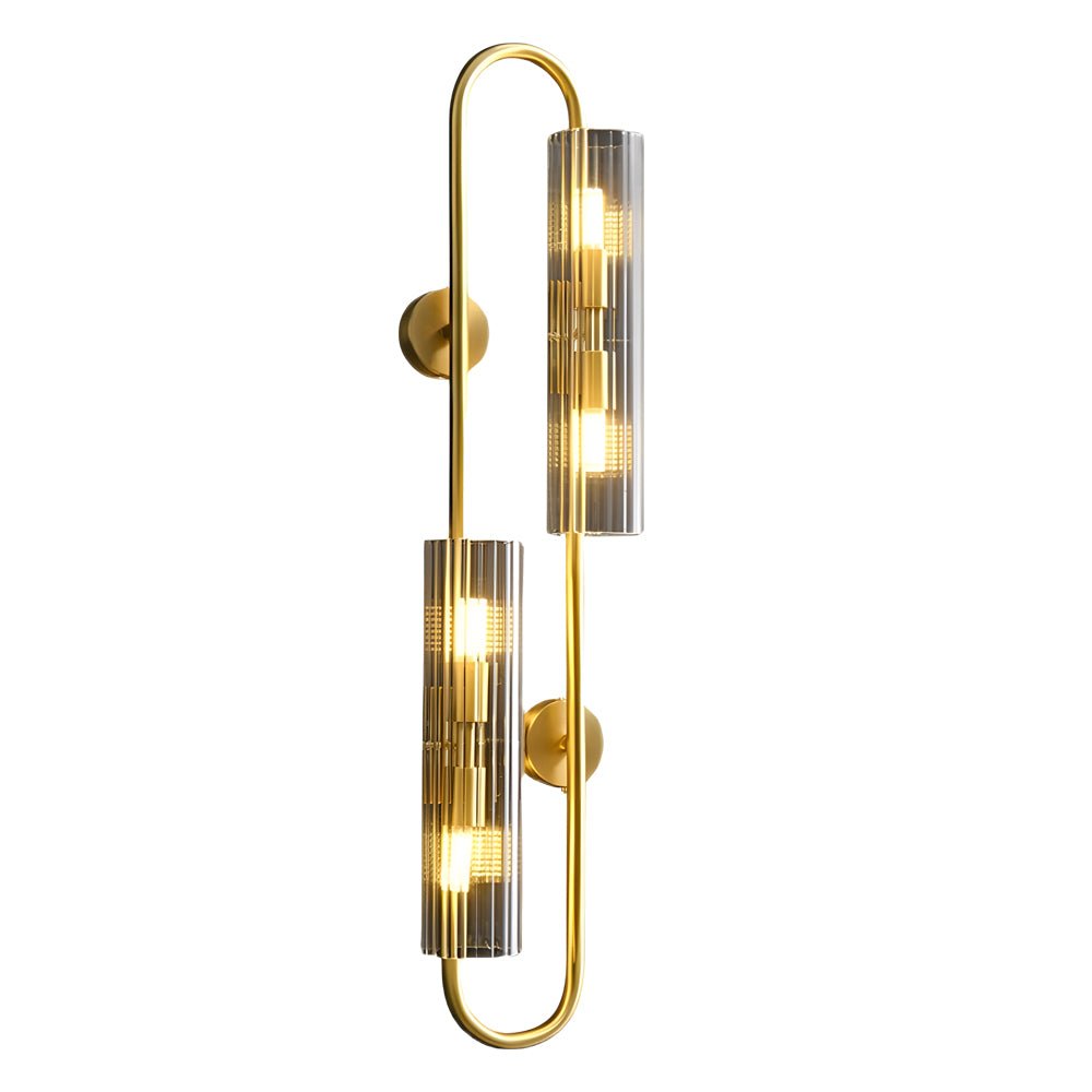 Elegant Brass 4-Light Wall Sconce with Clear Glass Shade for Modern Spaces
