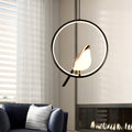 Sleek Modern Magpie Pendant Light in Circle/Oval Ring for Dining Room