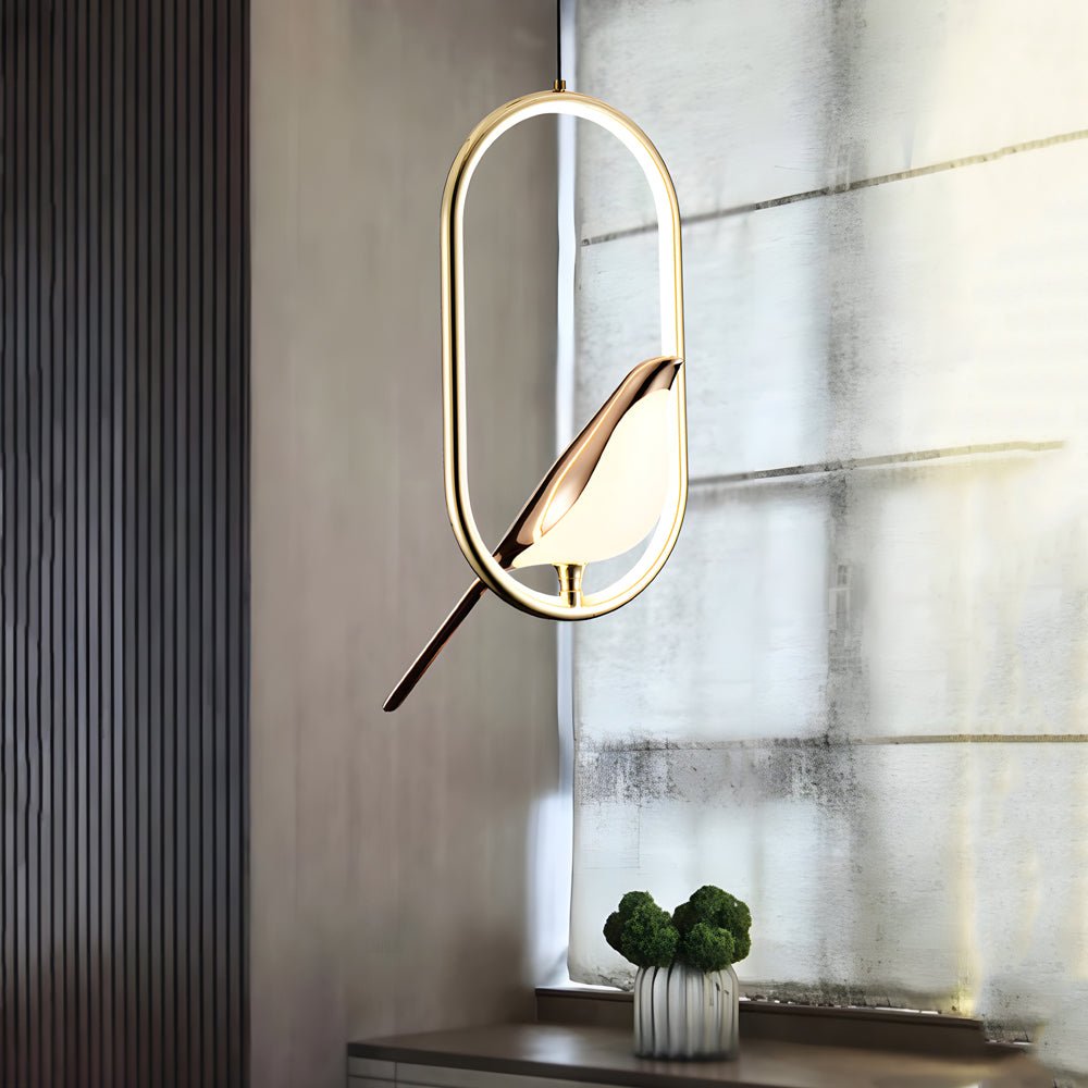 Sleek Modern Silver Circle Pendant Light for Bedroom & Dining Room