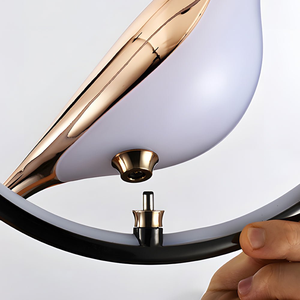 Sleek Modern Silver Circle Pendant Light for Bedroom & Dining Room