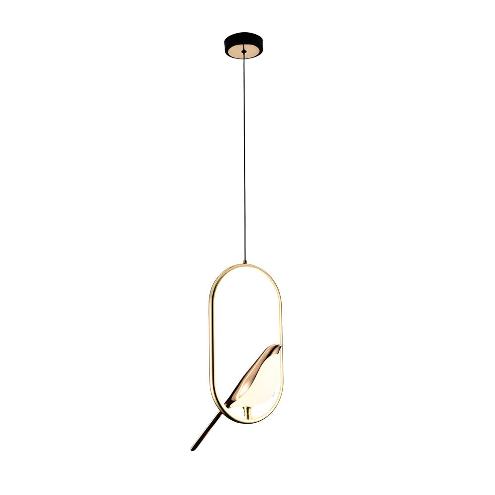 Sleek Modern Magpie Pendant Light in Circle/Oval Ring for Dining Room
