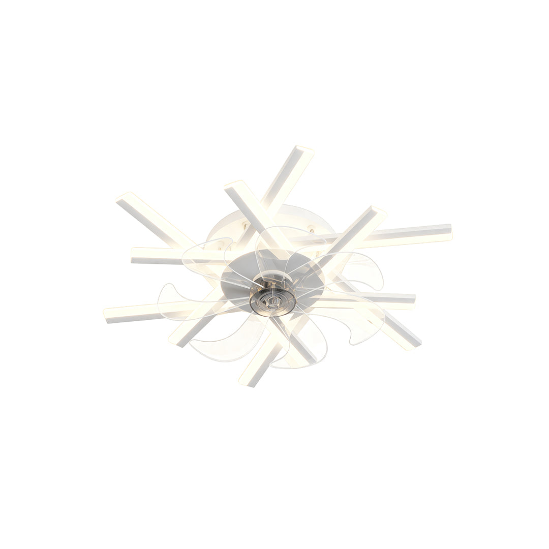 Industrial Iron Ceiling Fan with Light for Living Room and Office