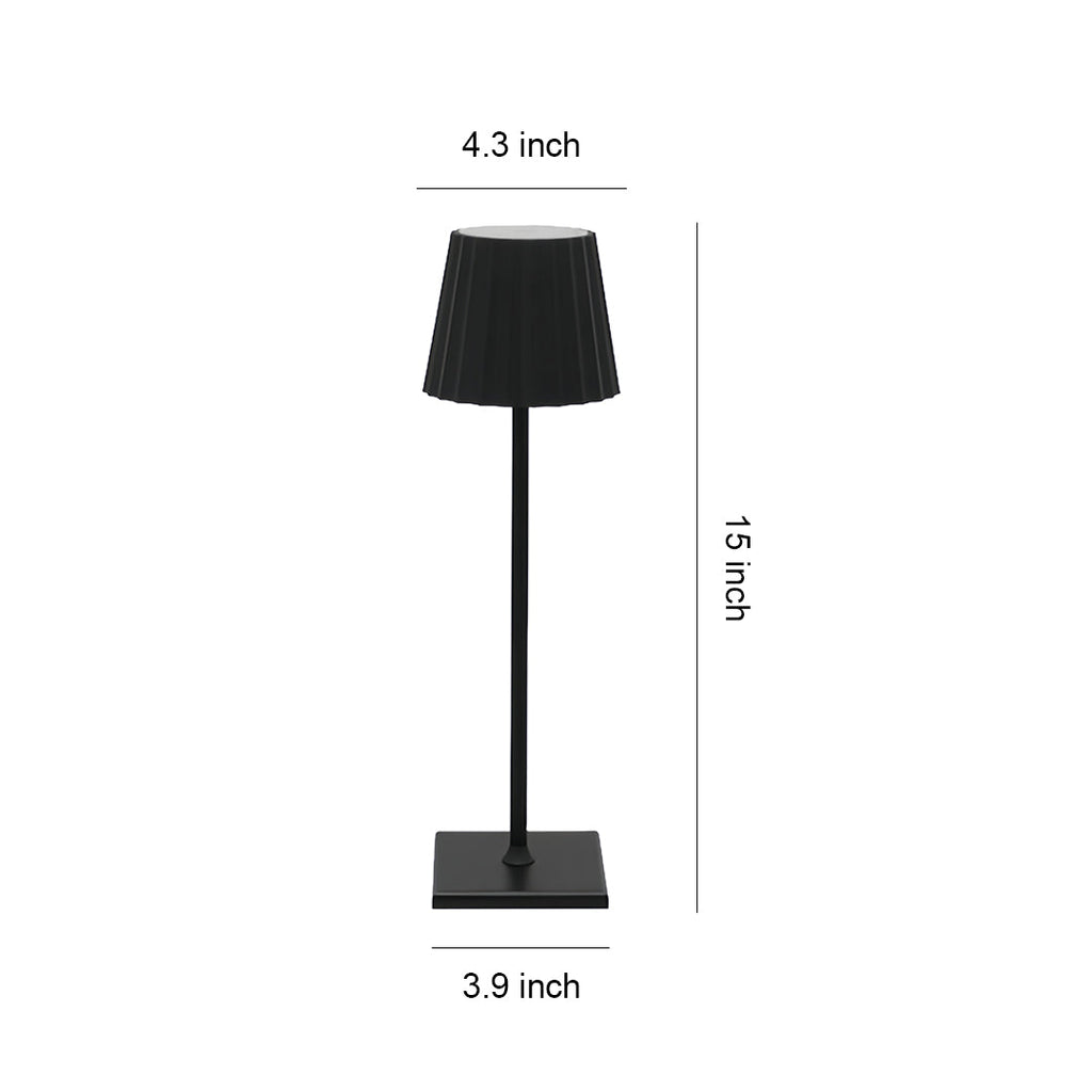 Contemporary Silver Metal Rechargeable Touch Cordless Table Lamp for Living Room
