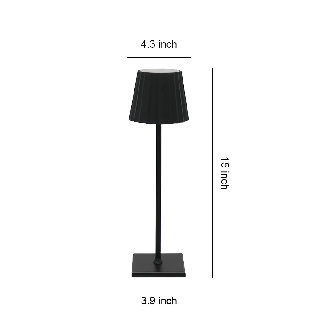 Contemporary Silver Metal Rechargeable Touch Cordless Table Lamp for Living Room