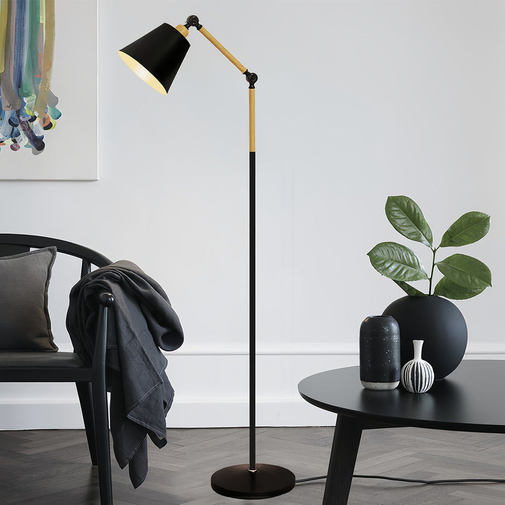 Contemporary Adjustable Metallic Floor Lamp for Living Room Bedroom