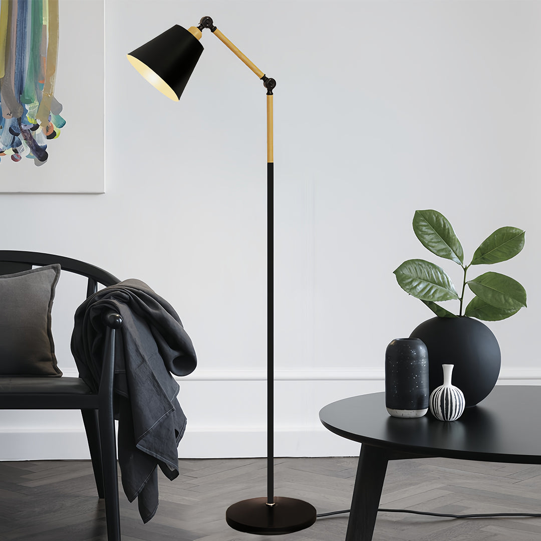 Contemporary Adjustable Metallic Floor Lamp for Living Room Bedroom