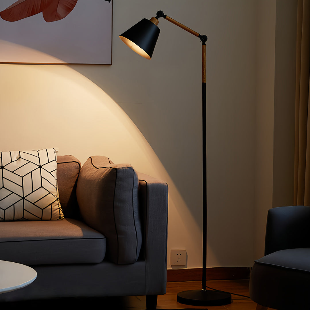 Contemporary Adjustable Metallic Floor Lamp for Living Room Bedroom