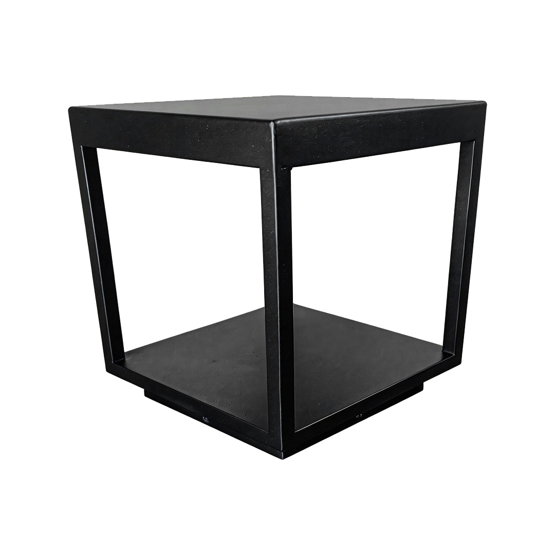 Modern Open-Frame Square Concrete LED Pillar Light for Outdoor Spaces