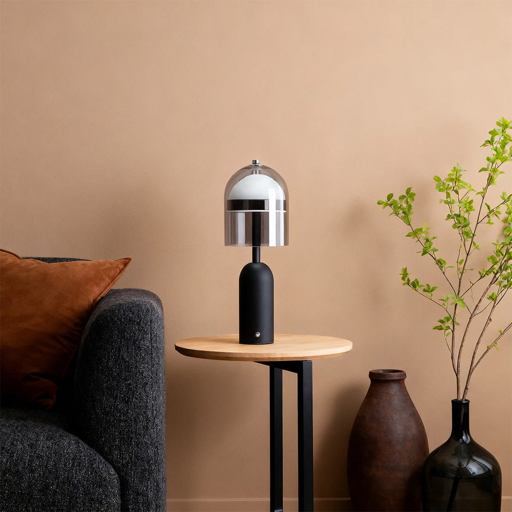 Italian Minimalist Clear Glass Table Lamp for Elegant Living Room Decor