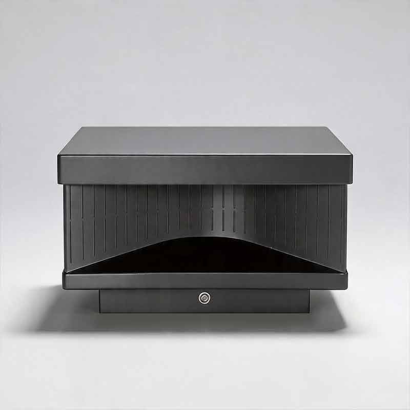 Modern Square LED Outdoor Pillar Light Fixture - Stylish Stripe Design