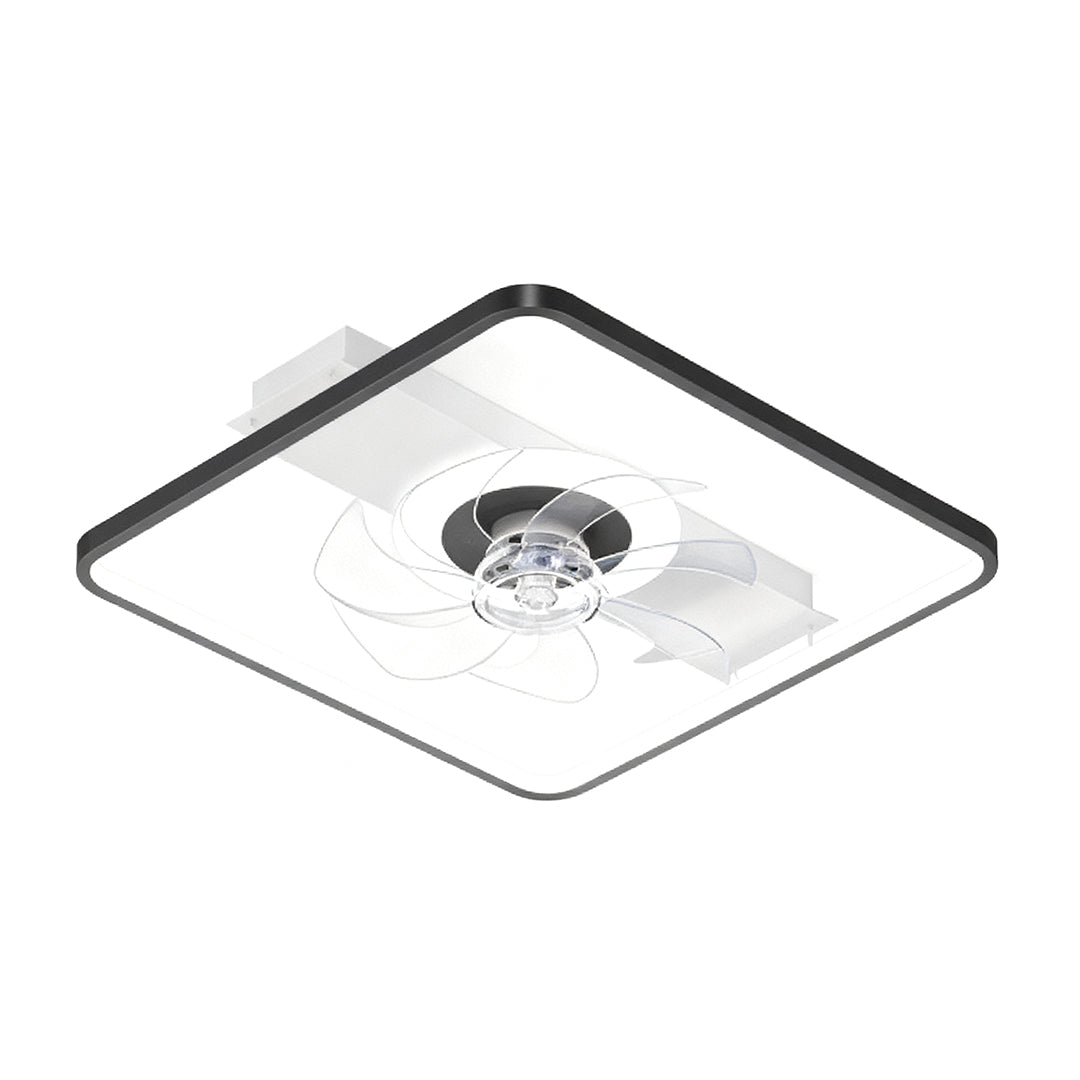 Modern White Minimalist Ceiling Fan with Ultra-Quiet LED Light for Living Room