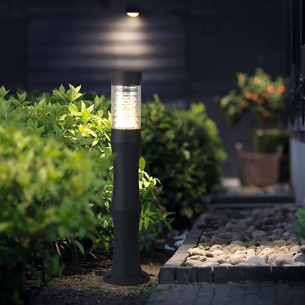 Modern Black Metal Bollard Garden Lights for Outdoor Landscape Lighting