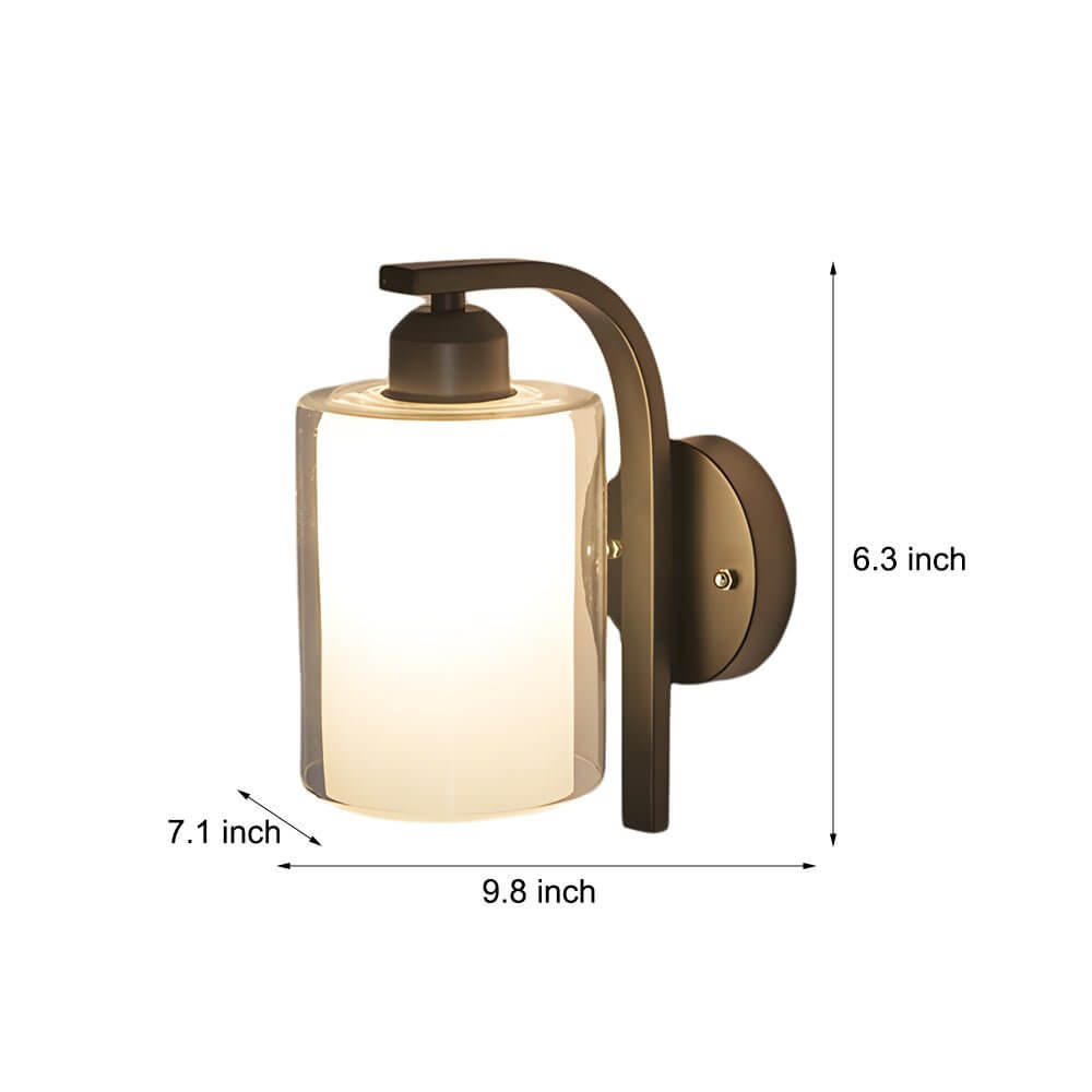 Sleek Black Cylindrical Glass Wall Sconce for Modern Living Spaces