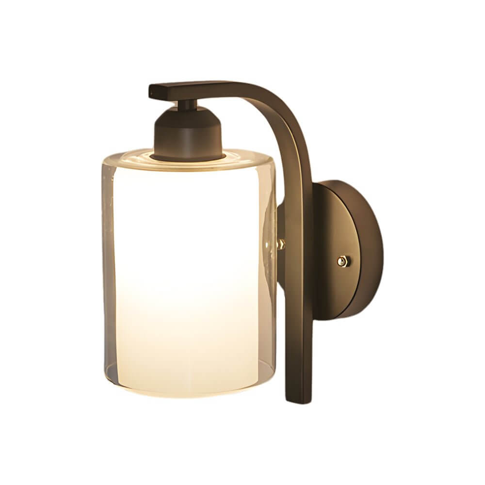 Sleek Black Cylindrical Glass Wall Sconce for Modern Living Spaces
